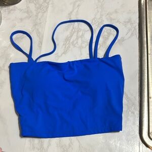 Longline blue sports bra/ crop top